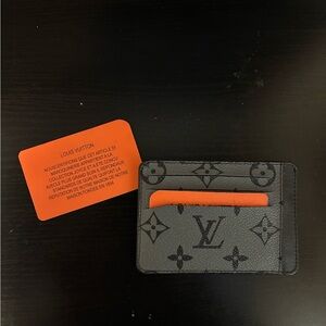 Louis Vuitton Monogram Gray and Orange Card Holder